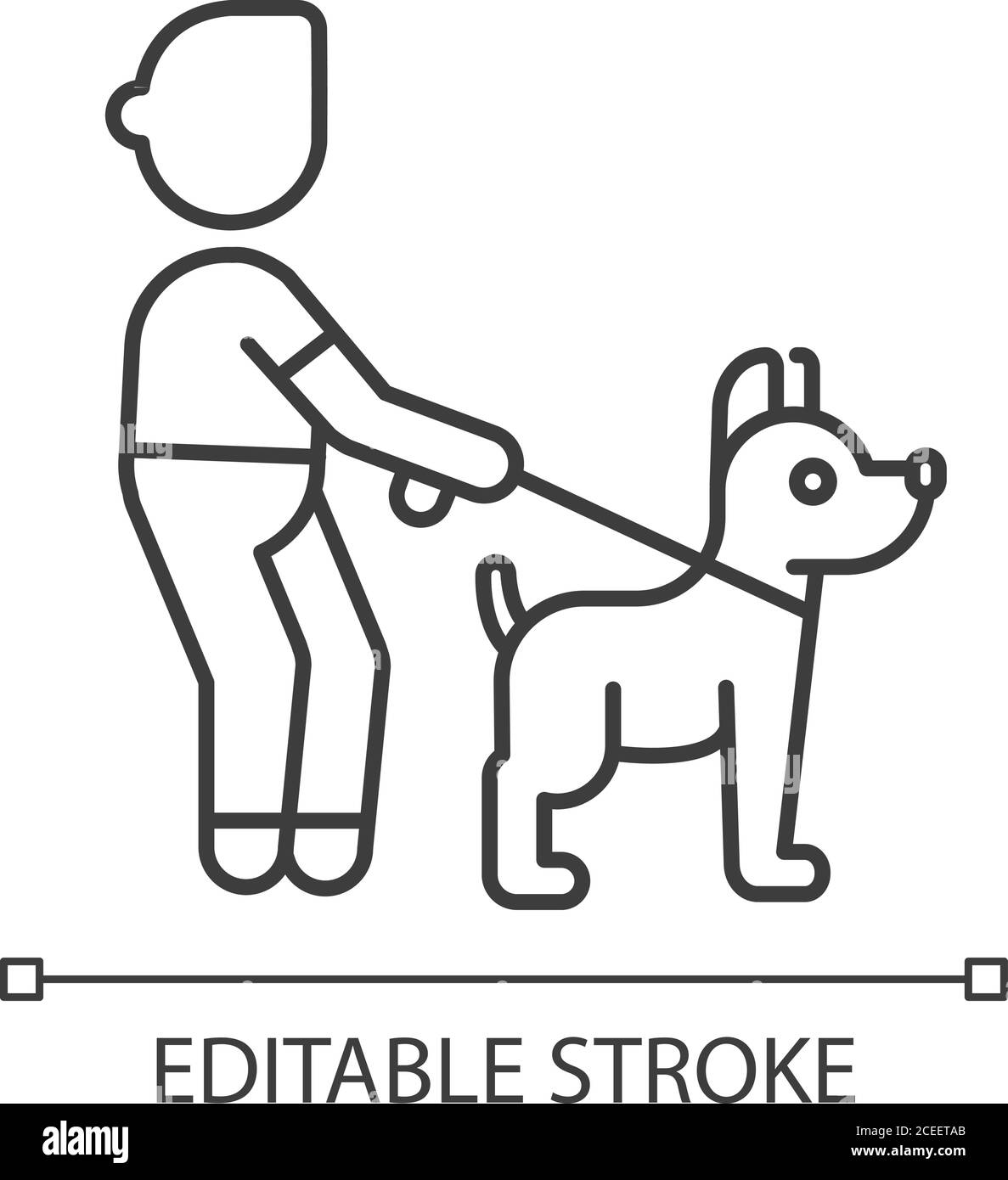 Lineares Symbol für den Tierwanderservice Stock Vektor