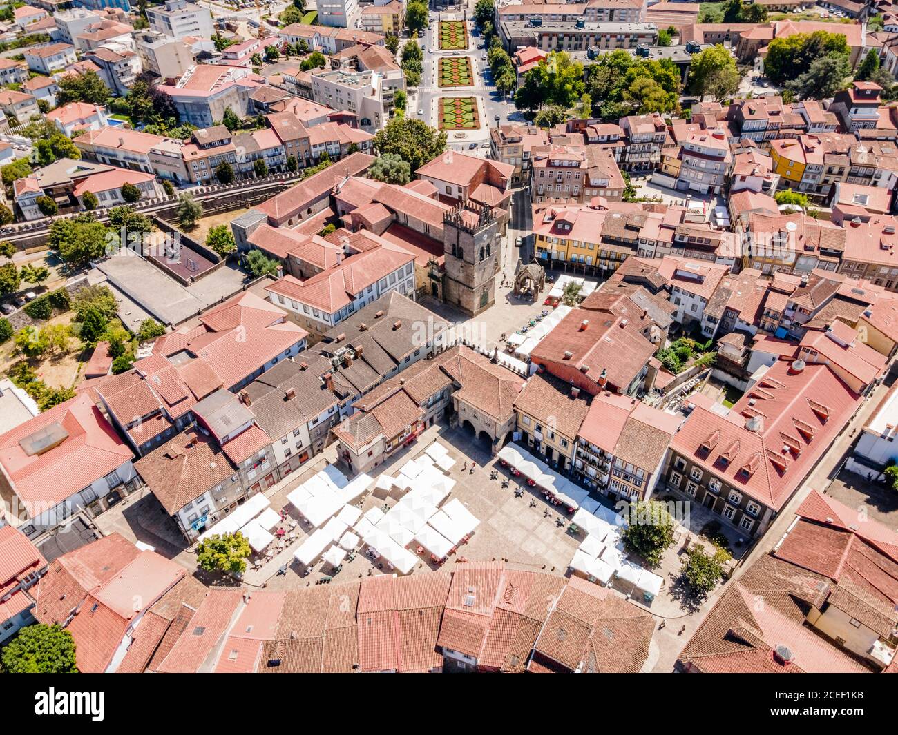 Mittelalterliches Stadtzentrum von Guimaraes, erste Hauptstadt Portugals Stockfoto