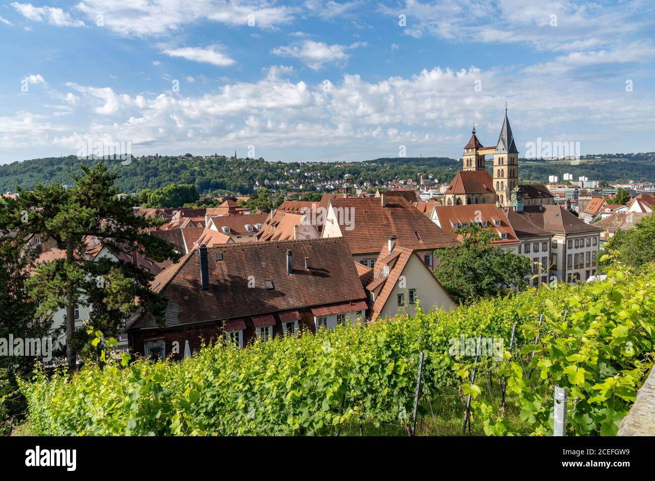 Blick auf die historische Altstadt von Esslingen Am Neckar Stockfoto