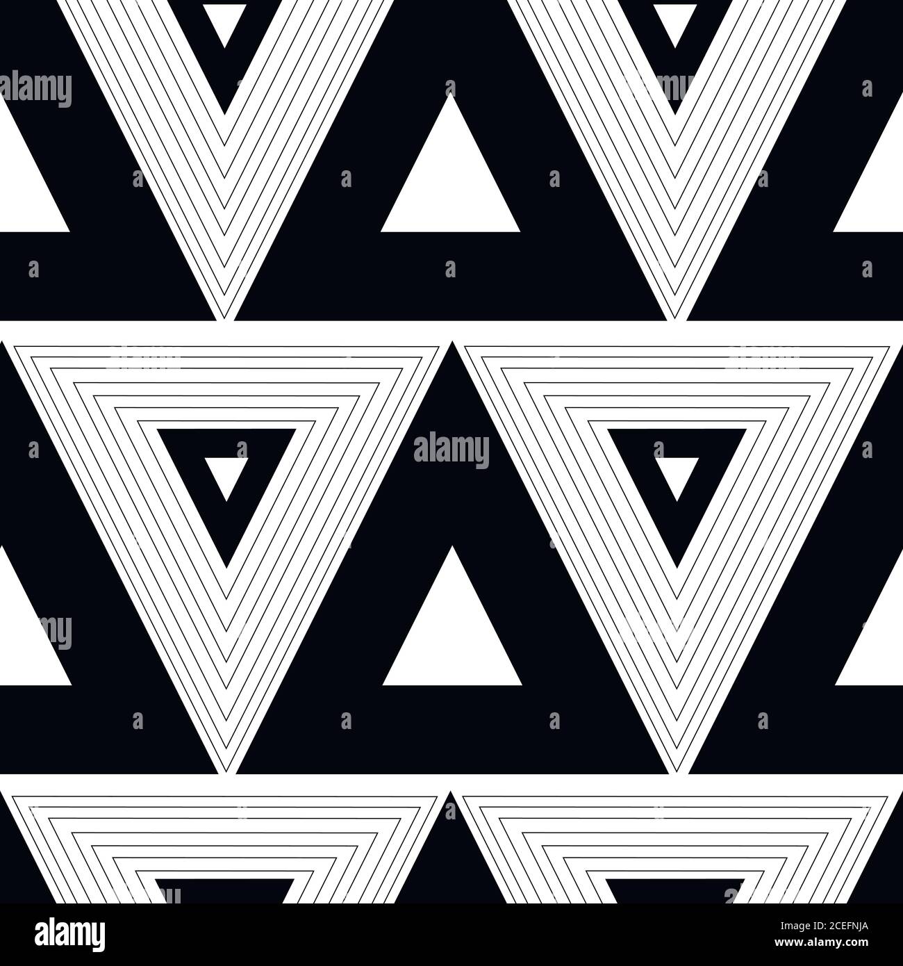 Schwarz weiß abstraktes Grafikmuster mit Dreiecken nahtlose BAC Stock Vektor