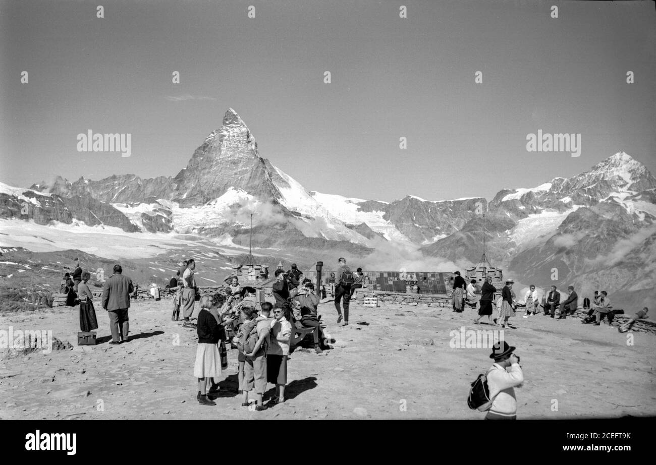 Das Matterhorn im Jahr 1930s, Europas tödlichste Berg in Bezug auf Bergsteiger Todesfälle. Stockfoto