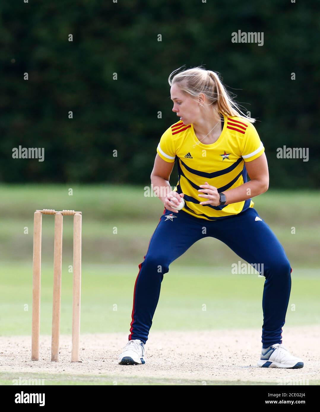 BECKENHAM, Großbritannien, AUGUST 31:Surrey East Stars Freya Davies während der Rachael Heyhoe Flint Trophy zwischen South East Stars Women und Sunrisers wo Stockfoto