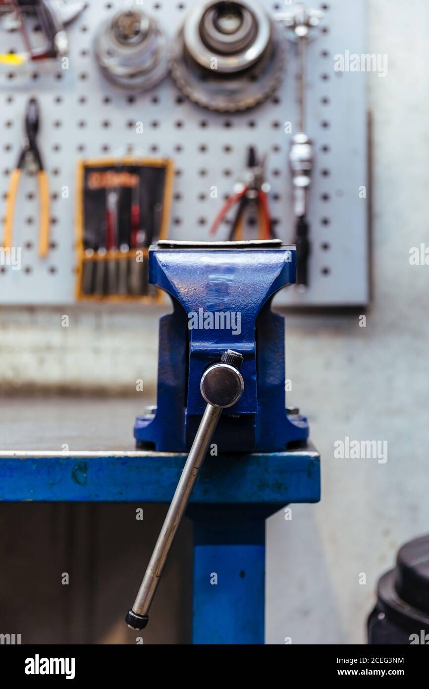 Werkzeug in einer mechanischen Werkstatt Stockfoto