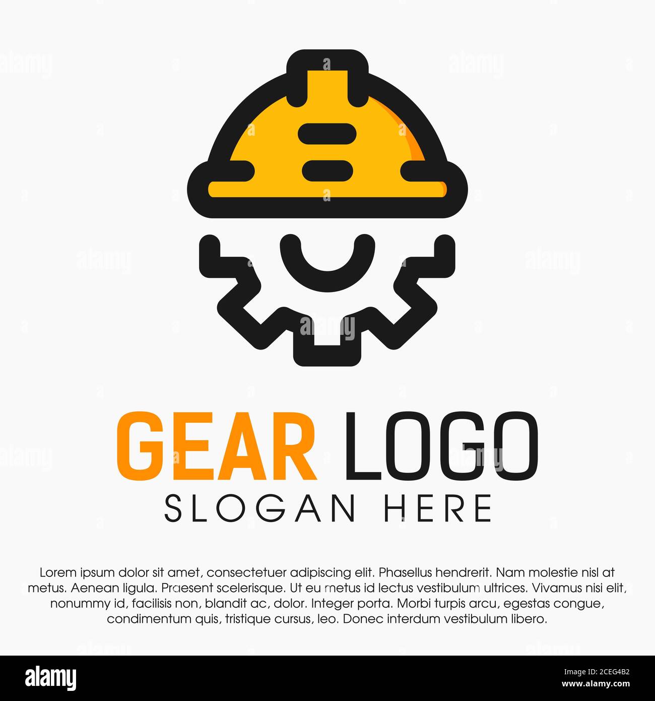 Gear Logo Design-Vorlage isoliert auf weißem Hintergrund aus Engineering-Sammlung. Vector Logo Konzept Design Vorlage für Ingenieur, Website und vieles mehr Stock Vektor