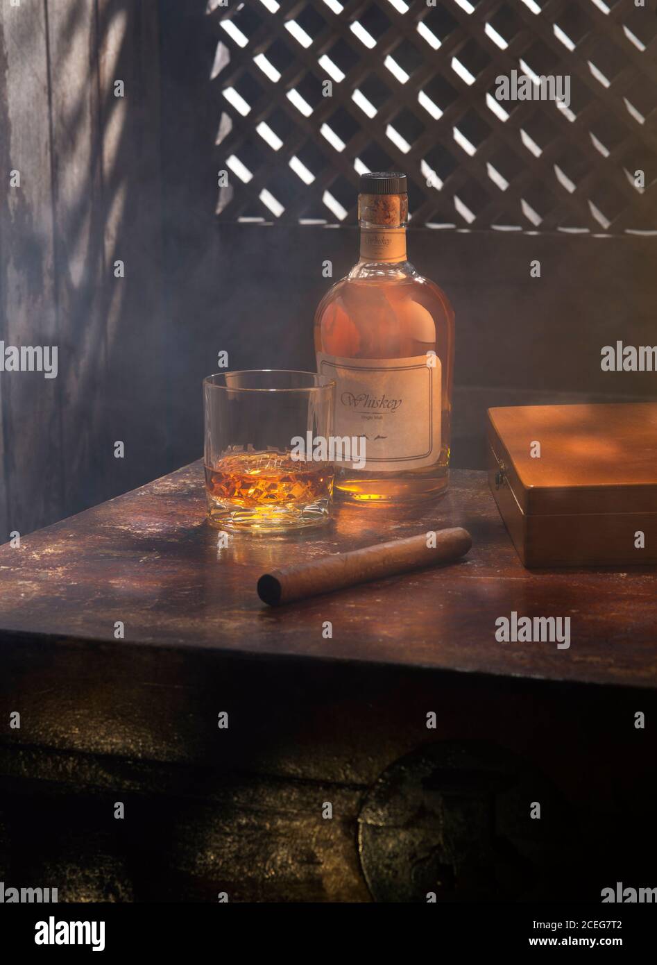 Whiskey-Rauch Stockfoto