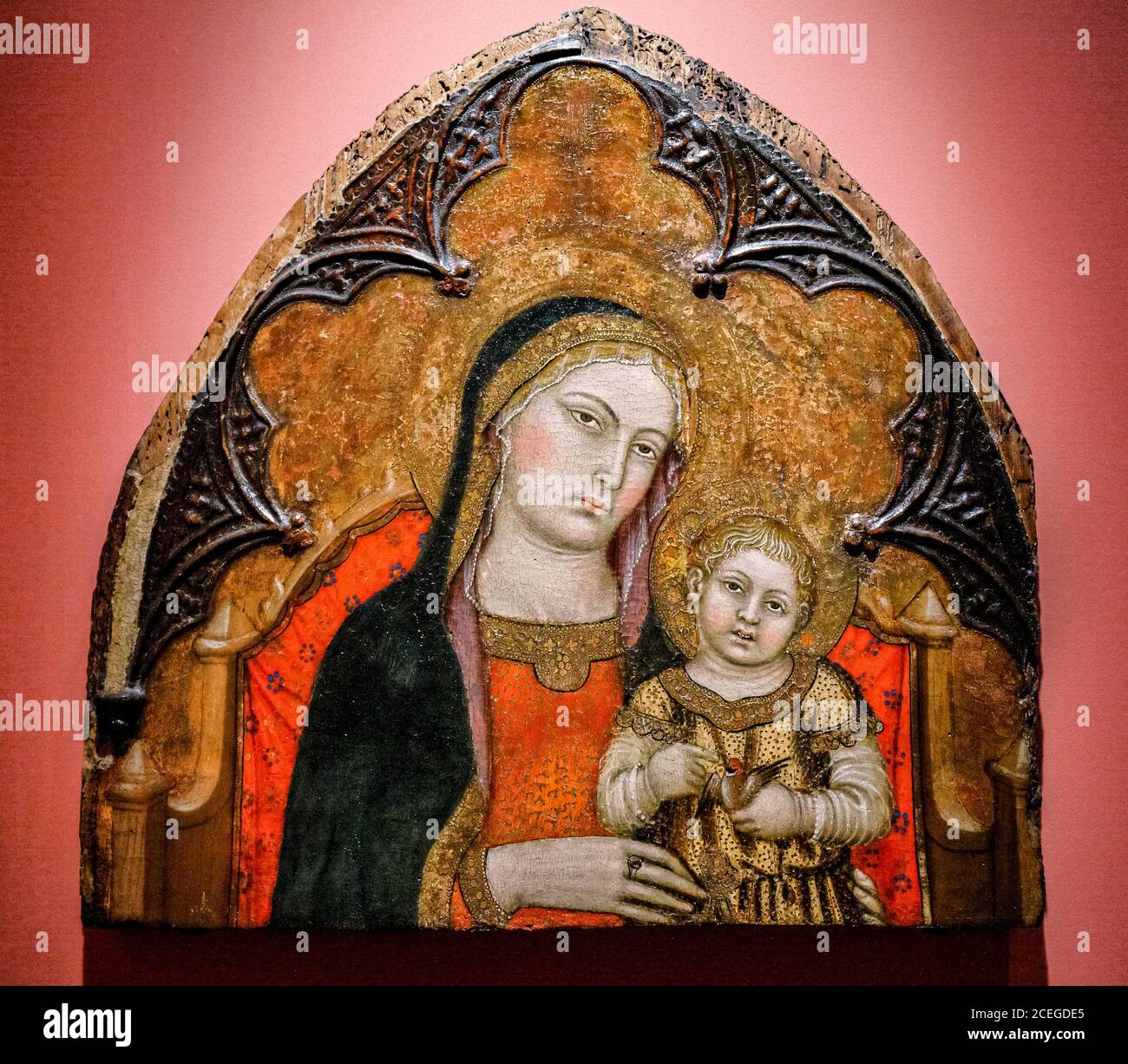 Italien Umbrien Perugia - Nationalgalerie Umbriens: Monographische Ausstellung (1362-1422) - Madonna col bambino 1418-1420 Stockfoto