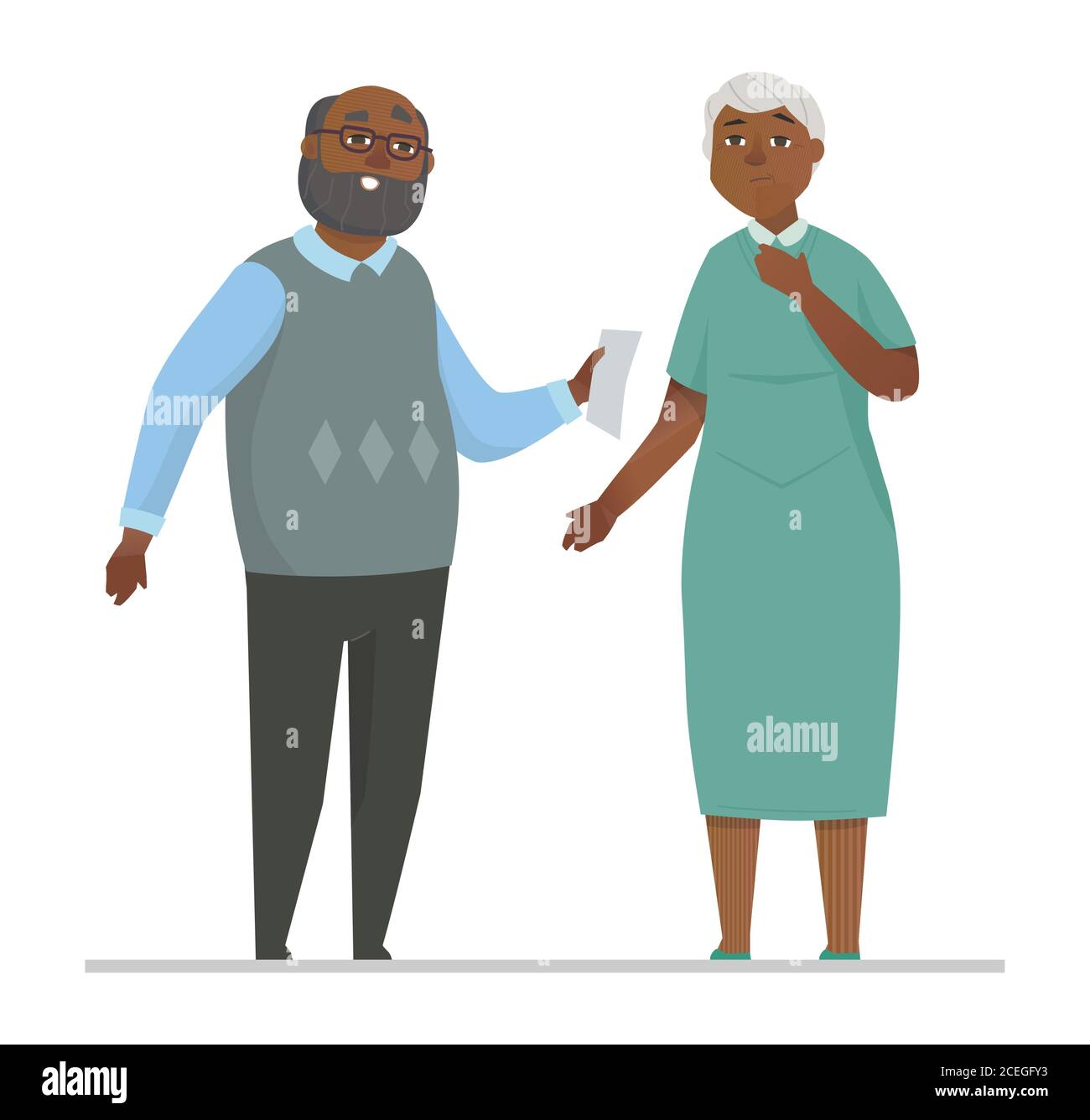 Senior Couple - bunte flache Design Stil Illustration Stock Vektor