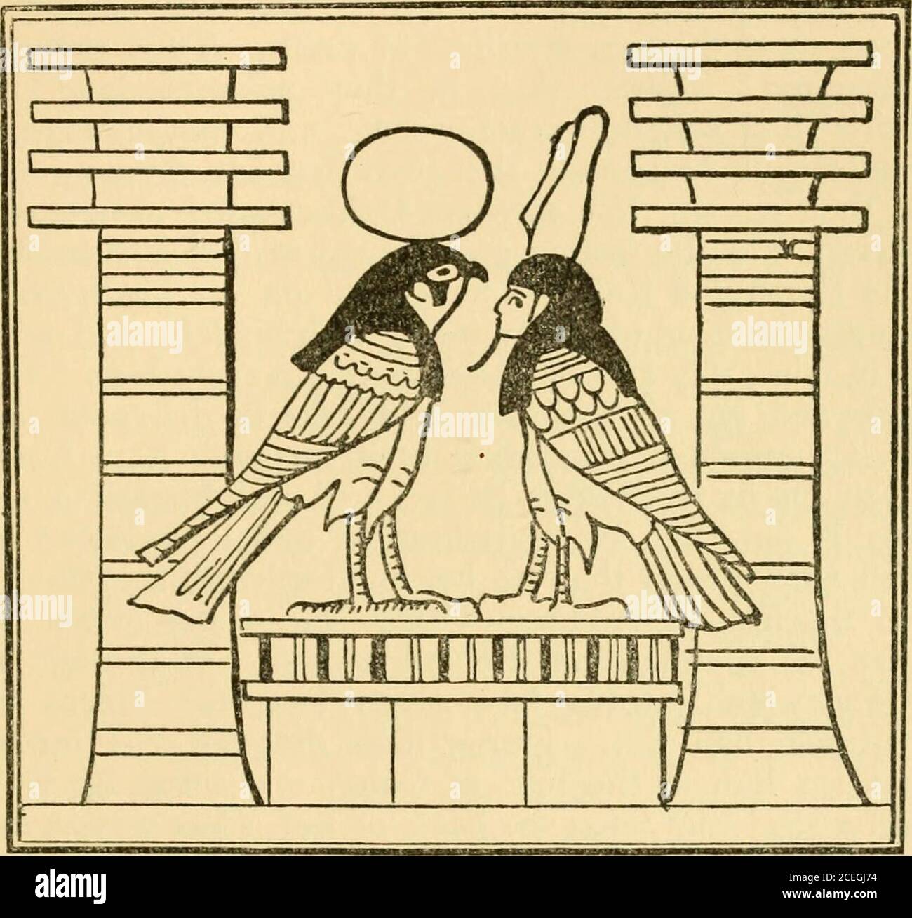 . Osiris und die ägyptische Auferstehung;. % • P^Pi II ^- S68. n Teta, 1. 268. ^ Papyrus von Nesi-Amsu, col. XXVII. * Siehe Moret, Ritucl^ S. 80 und 81. ■&gt; Siehe Buch der Toten, Kapitel XVII. Verstümmelung und Zerstückelung von Osiris 87 der Text zeigt, daß Osiris tot ist, und daß Satz ihn haskilled, und daß die Unmünden des Satzes auf toork Übel auf dem Körper drücken. Thoth aber greift ein und treibt sie zurück, und da er stärker ist als Set, wendet er das Herz von Set zurück, das heißt, heiligt seinen bösen Willen. Thoth, nachdem sie die Ungläubige des Satzes zurückgetrieben hatten, hielt ihren Herrn in Zurückhaltung, Stockfoto