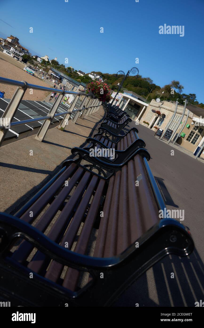 Schöne historische Lyme Regis Dorset UK. UNESCO-Stätte, berühmter fossiler Strand und für die Cobb. Sand- und Kiesstrände auf Südwestküstenweg. Stockfoto