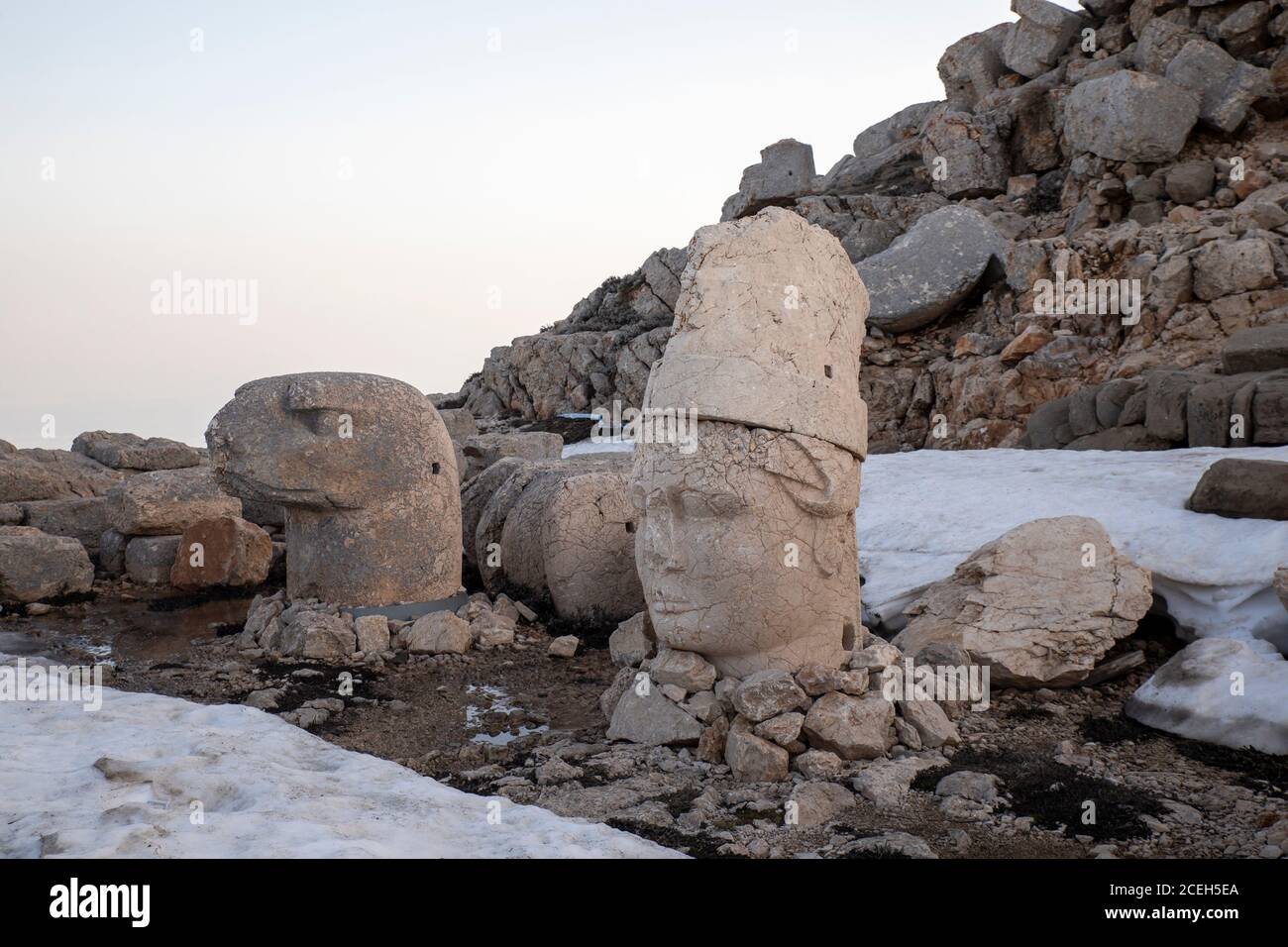 Statuen auf dem Nemrut Berg, Türkei (Nemrut Dağı) Stockfoto