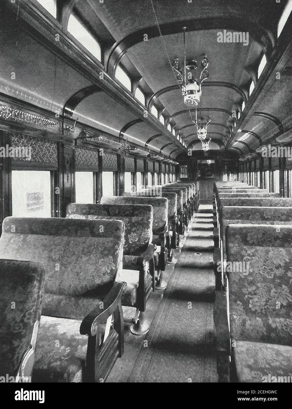 Black Diamond Express - Day Coach - Zugfahrt, um 1920 Stockfoto