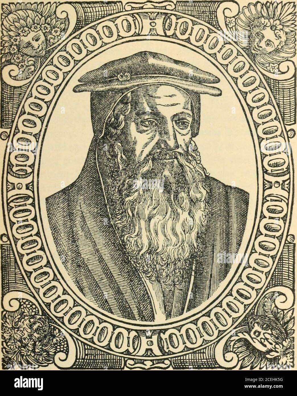 . Beza's Icones, zeitgenössische Porträts von Reformatoren der Religion und Briefe; Faksimile-Reproduktionen der Porträts in Beza's Icones (1580) und in Goulard's Edition (1581). ^i?&gt; Conrad Gesner (Conradus Gesnerus) SEBASTIAN Miinster, wie wir gesagt haben, haben seine Landsleute den Namen des DeutschStrabo gegeben; Conrad Gesner haben sie den Nachnamen des Deutschen Plinius genannt. Dieser Naturforscher wurde am 26. März 15 16 in Zürich geboren. Seine Eltern waren arm, und er war verpflichtet, eine mütterliche unclefor seine Ausbildung. Das Studium der Pflanzen in diesem rela-tiven Garten gab seinem Geist einen Bogen in Richtung der physikalischen Wissenschaft, whic Stockfoto