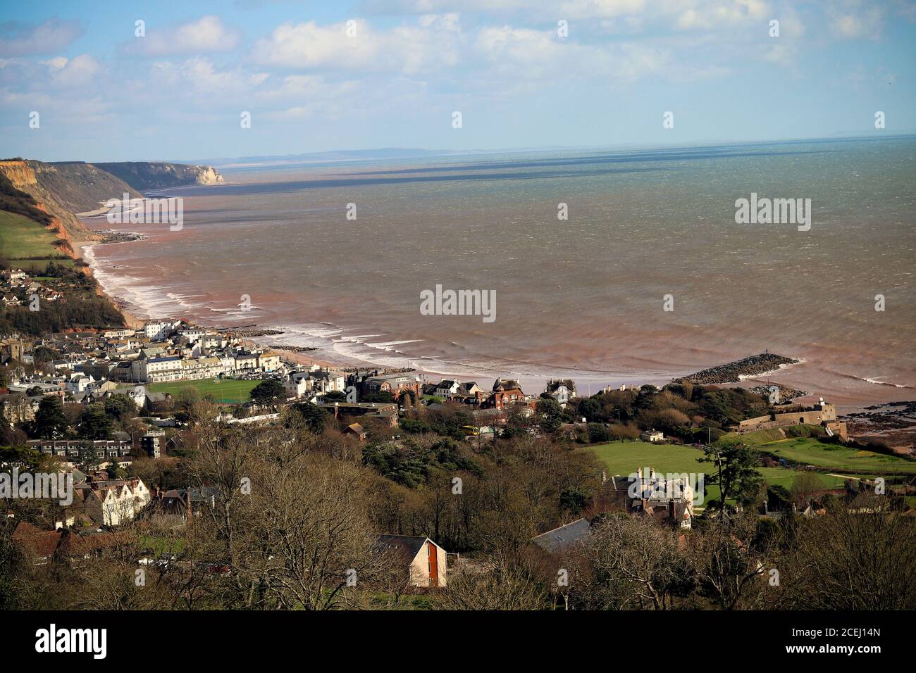 Sidmouth Strand in Devon Stockfoto