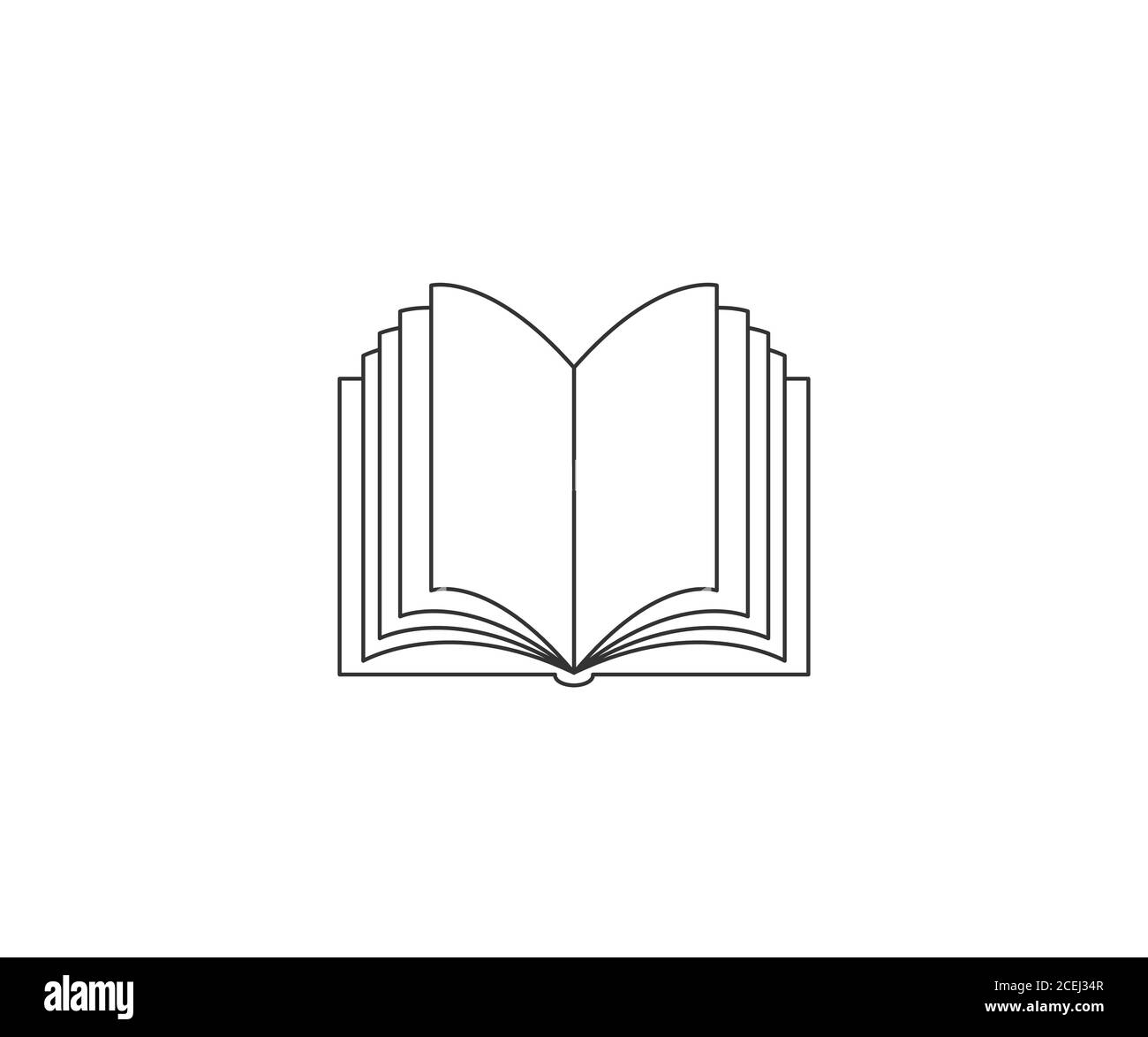 Symbol „Buch“, „Bildung“, „Buch öffnen“. Vektorgrafik. Stock Vektor