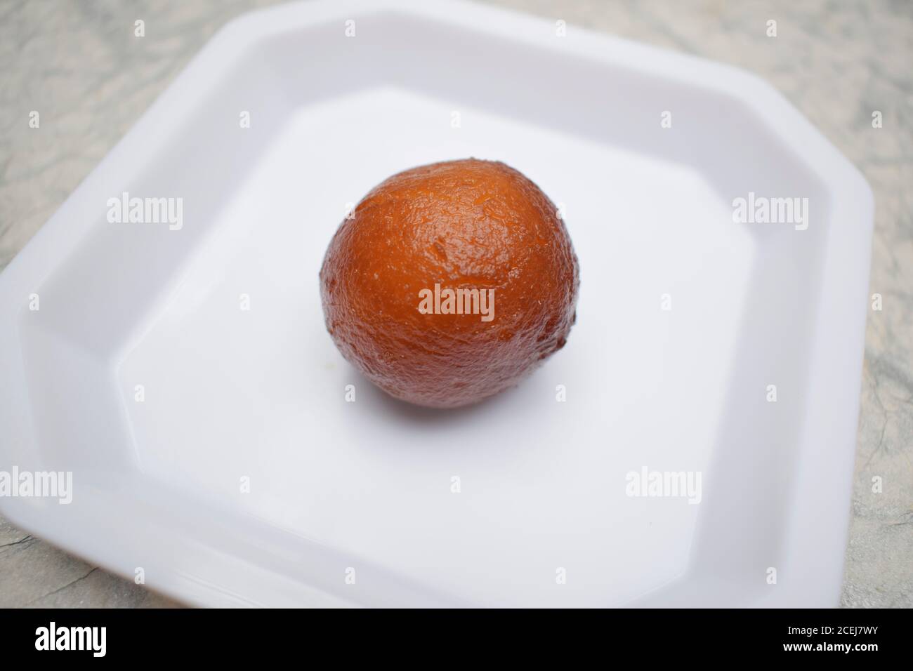 Gulab jamun Indian traditionelle spezielle süße Speisen Küche Gericht Artikel. Nahaufnahme einteilig Gulaab jamun Stockfoto