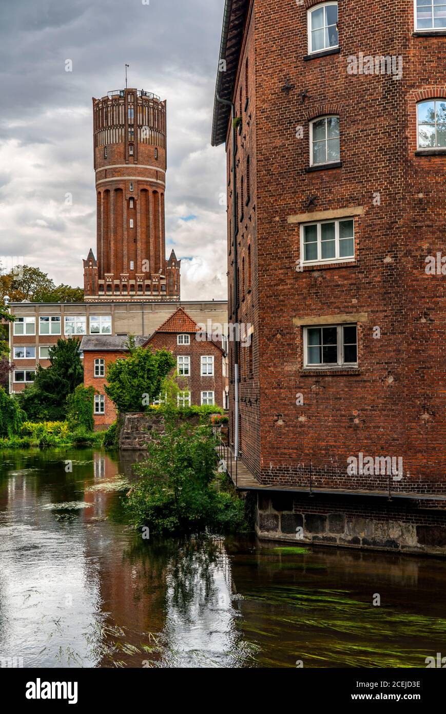 Wasserturm, Ilmenau, Ratsmühle, Lüneburg, Niedersachsen, Deutschland, Stockfoto