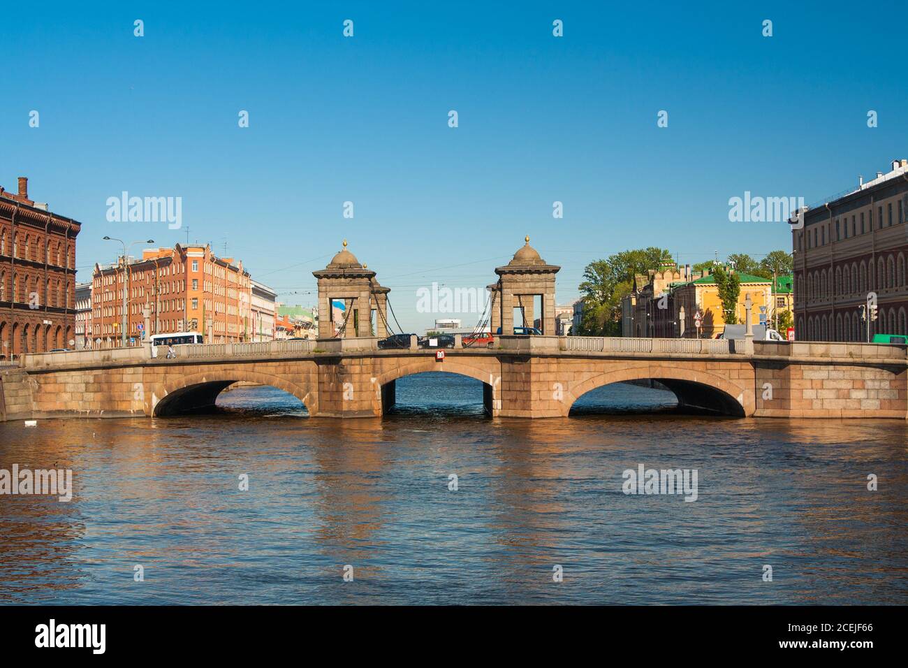 Staro-Kalinkin-Brücke auf dem Fontanka-Fluss, Sankt - Petersburg. Petersburg, Russland Stockfoto