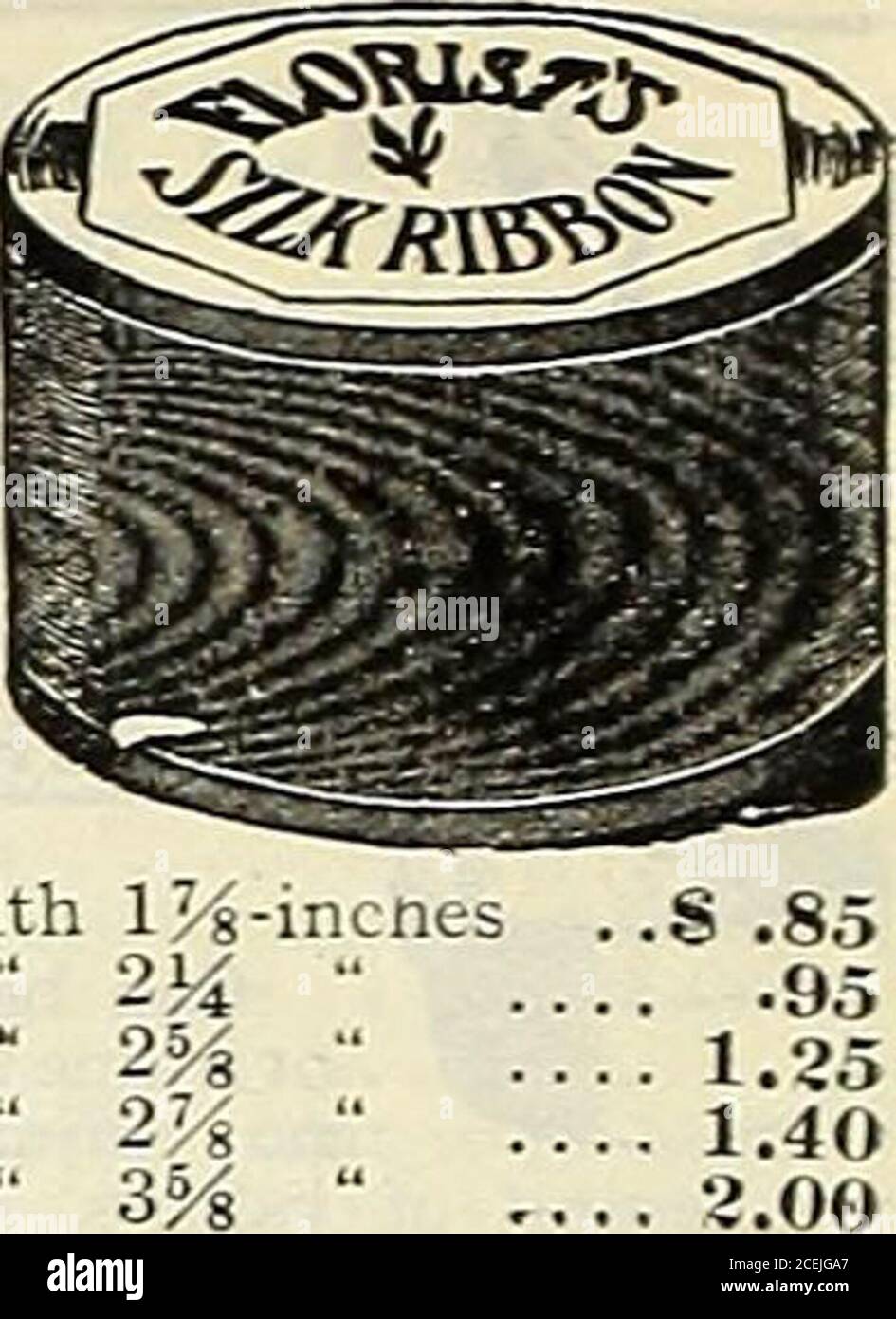 . Vaughan's Buch für Floristen. Pro lb..S0,80. .50. .45. .40. .37. 0,28 pro Pfund In 5-lb.lots SO .75 45 40 33 .33 .25 BÄNDER Wir bieten nur die besten Sorten für Floristsuse. Die Preise verstehen sich pro Schraube von 10 Yardseach. Taughans Heavy All Silk, Satin undGros Grain. – Nr. 2, Breite 3 3A .... 5 1 7 IK .... ••9 m .... Taft, einfach oder gewässert. J4-Zoll SO .35 40 50 .60 70 Nr. Breite 1 •m 2i3% -gleiche Größen und Preise wie oben. Breite ^ Zoll S0.35 M 40 5 1 50 7 IK 60 9 134 70 1 Baby-Band. Pro 10 Yards Chiffon, All Silk. – per Yard No. ALL No. 12 16 22 4060 SLLK. Breite 1 % Zoll , 214 . 2 % 0,2 % m - Stockfoto