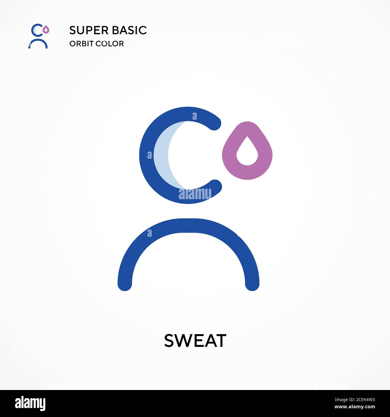 Sweat super BASIC Orbit Farbe Vektor-Symbol. Illustration Symbol Design Vorlage für Web mobile UI-Element. Perfekte Farbe modernes Piktogramm auf bearbeitbaren s Stock Vektor