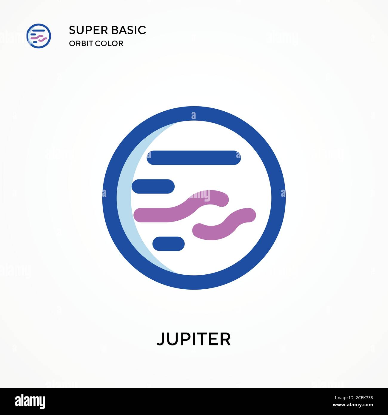 Jupiter super BASIC Orbit Farbe Vektor-Symbol. Illustration Symbol Design Vorlage für Web mobile UI-Element. Perfekte Farbe modernes Piktogramm auf editierbar Stock Vektor