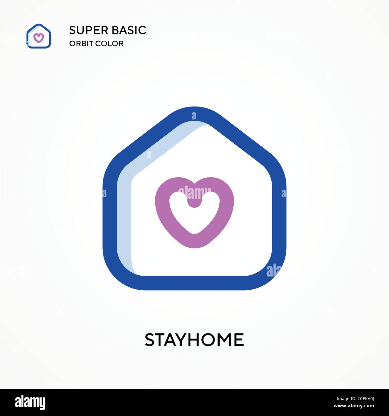 Stayhome super Basis Orbit Farbe Vektor-Symbol. Illustration Symbol Design Vorlage für Web mobile UI-Element. Perfekte Farbe modernes Piktogramm auf editabl Stock Vektor