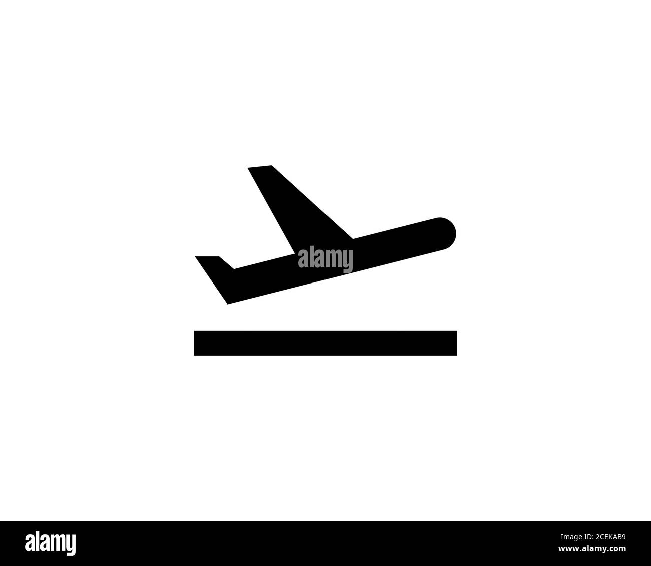Flugstartsymbol. Ebenensymbol. Wegweiser. Vektor auf isoliertem weißem Hintergrund. EPS 10 Stock Vektor