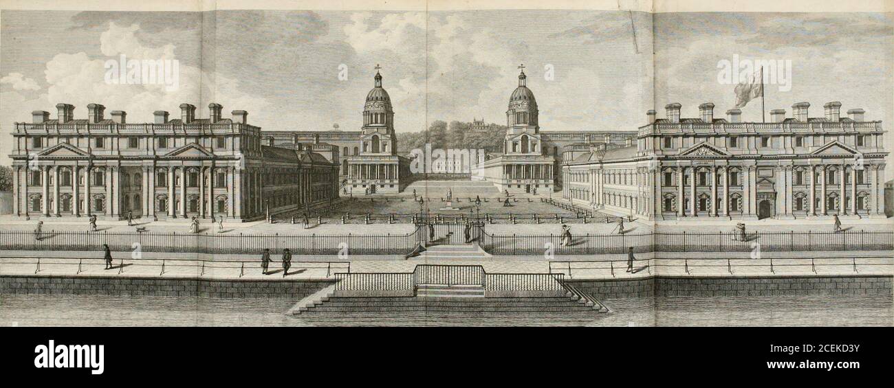 . Eine historische Darstellung des Royal Hospital for Seamen in Greenwich. SS^BH lfi.-tfi* .-.•■/ &gt;4. //&lt;■&lt;■///■&lt;•///VR,y//„ ///?//. //r.y///f//r, t,////,/} ;,/ //■/•(■/■///■/(/./,f/,;y&gt;,»H /« ! //- //////// ■J. LjmC^WtJ-t.1.11 1. &GT;I.CHMI A N HISTORISCHE DARSTELLUNG DES YAL HOSPITALS FÜR S E A A T G IT RE N TV I C H. K&GT;K 3 ^ H ^ C O O V. M,DCC,LXXXIX. Garrula fecuri narrare pericula Nauta. Jvv. SAT. LONDON: VERKAUFT FÜR DIE AUTOREN VON C. NICOL, PALL-MALL; T. CADELL, STRAND; J. WALTER, CHARIN G-CROSSJC. G. J. UND J. ROBINSON, PATER-NOSTER-ROWJ A N D I - IN DER KAPELLE DES KRANKENHAUSES Stockfoto