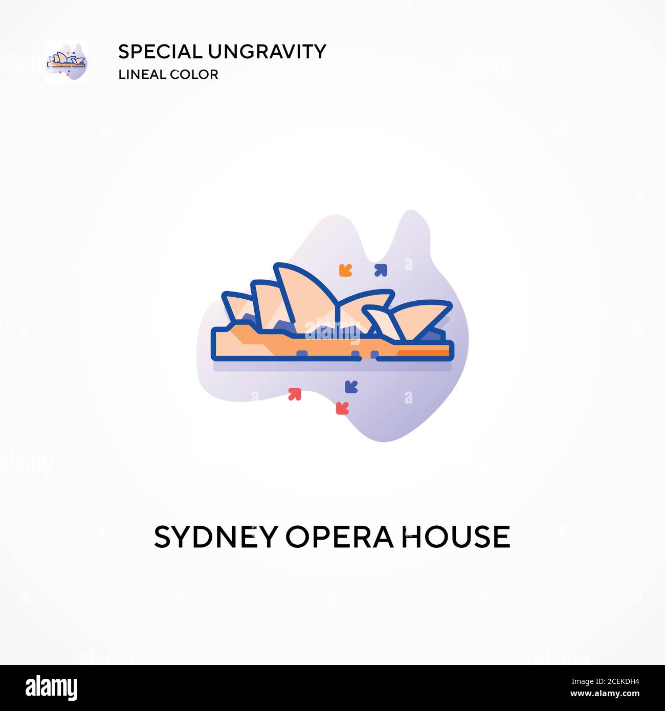 Sydney Opera House spezielle Ungravity Lineal Farbe Ikone. Moderne Vektorgrafik Konzepte. Einfach zu bearbeiten und anzupassen. Stock Vektor