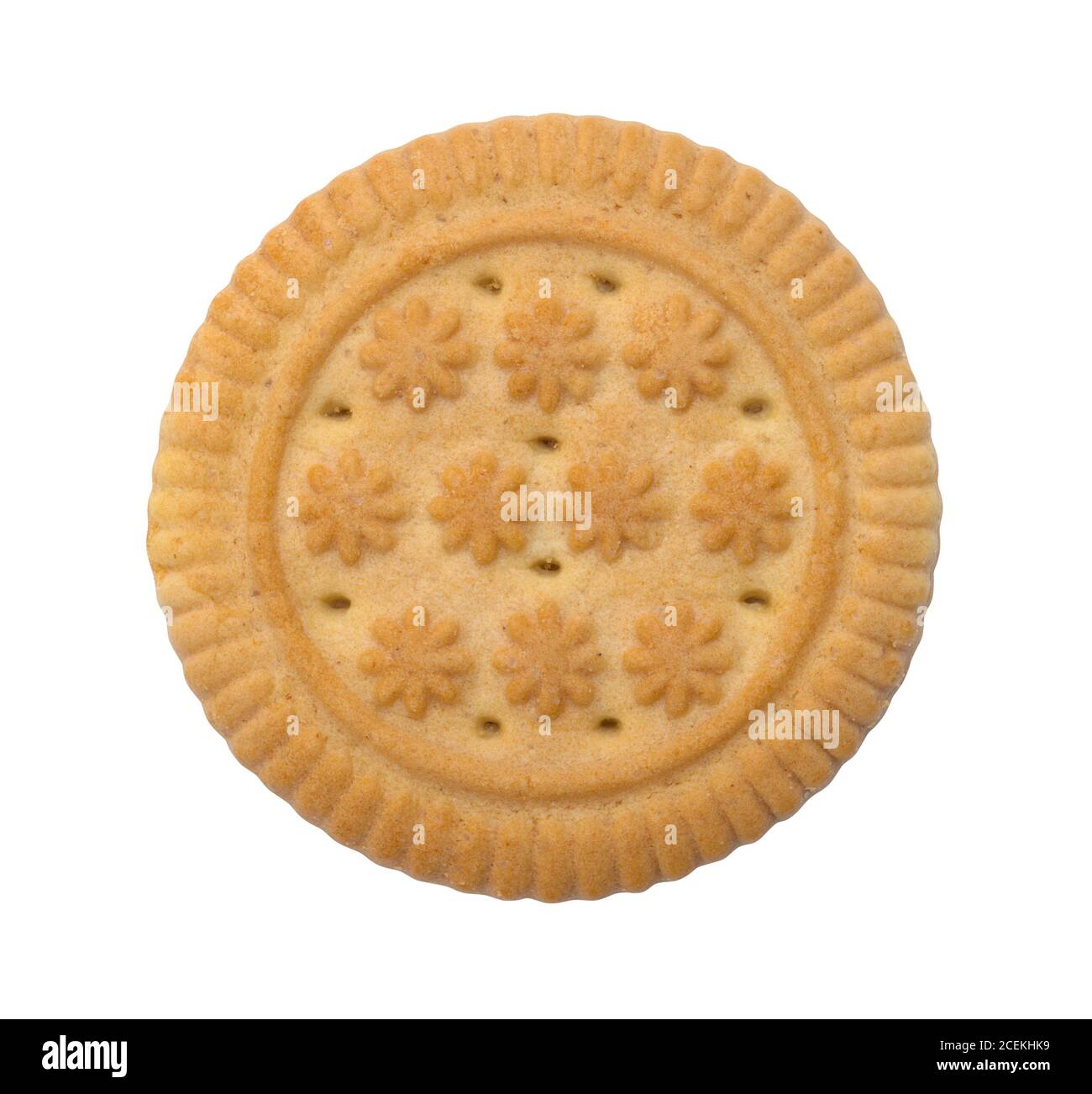 Vanilla Cookie Draufsicht Ausschnitt auf Weiß. Stockfoto