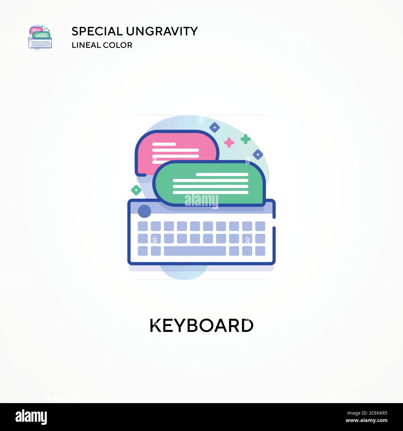 Tastatur spezielles lineales Farbsymbol ohne Schwerkraft. Moderne Vektorgrafik Konzepte. Einfach zu bearbeiten und anzupassen. Stock Vektor