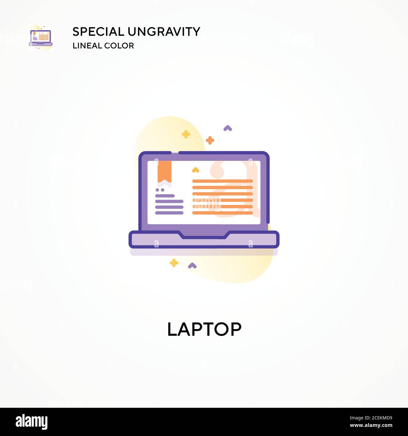 Laptop spezielle Ungravity Lineal Farbe Symbol. Moderne Vektorgrafik Konzepte. Einfach zu bearbeiten und anzupassen. Stock Vektor