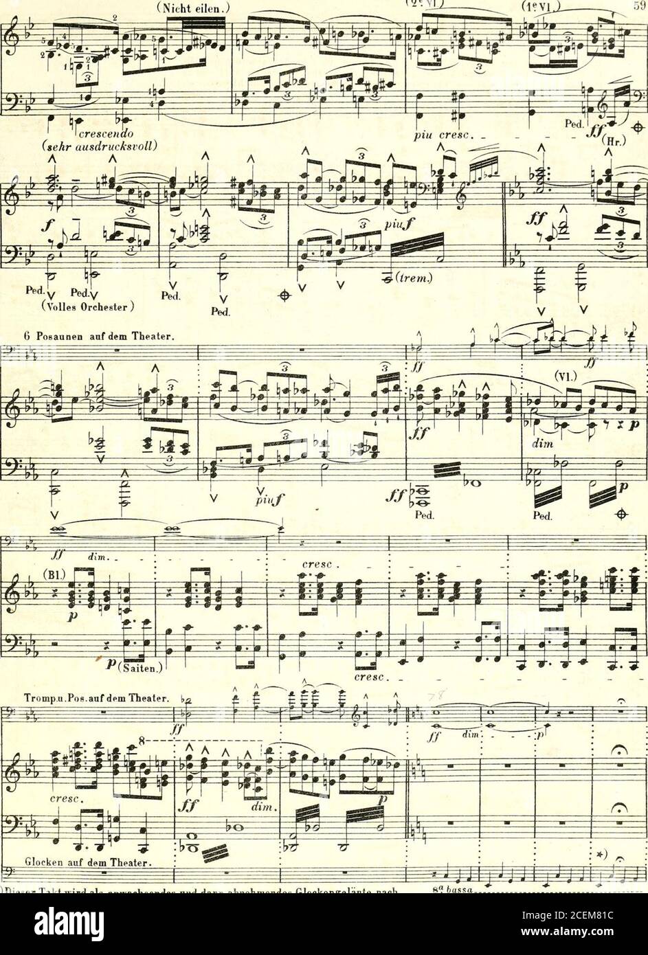 . Parsifal : ein Bühnenweihfestspiel. (Not ailed.) (2*V0 . Dieser Takt wird,als Erwachsene» und dann abnehmendes Gloekengelänte.nach Notenvorschrift viermal-wenn nofhis- auch ofter-wiederholt.  60 CÜRNEMAKI. t-vr r r, m . ,m m nun ach - te wohl, and lassmich sehn: Bist du ein (durch aufsteigende gemauerte Klänge geführt,hat die scene sieh vollständig verändert: GURNEMANZ und PARSIFAL Stockfoto