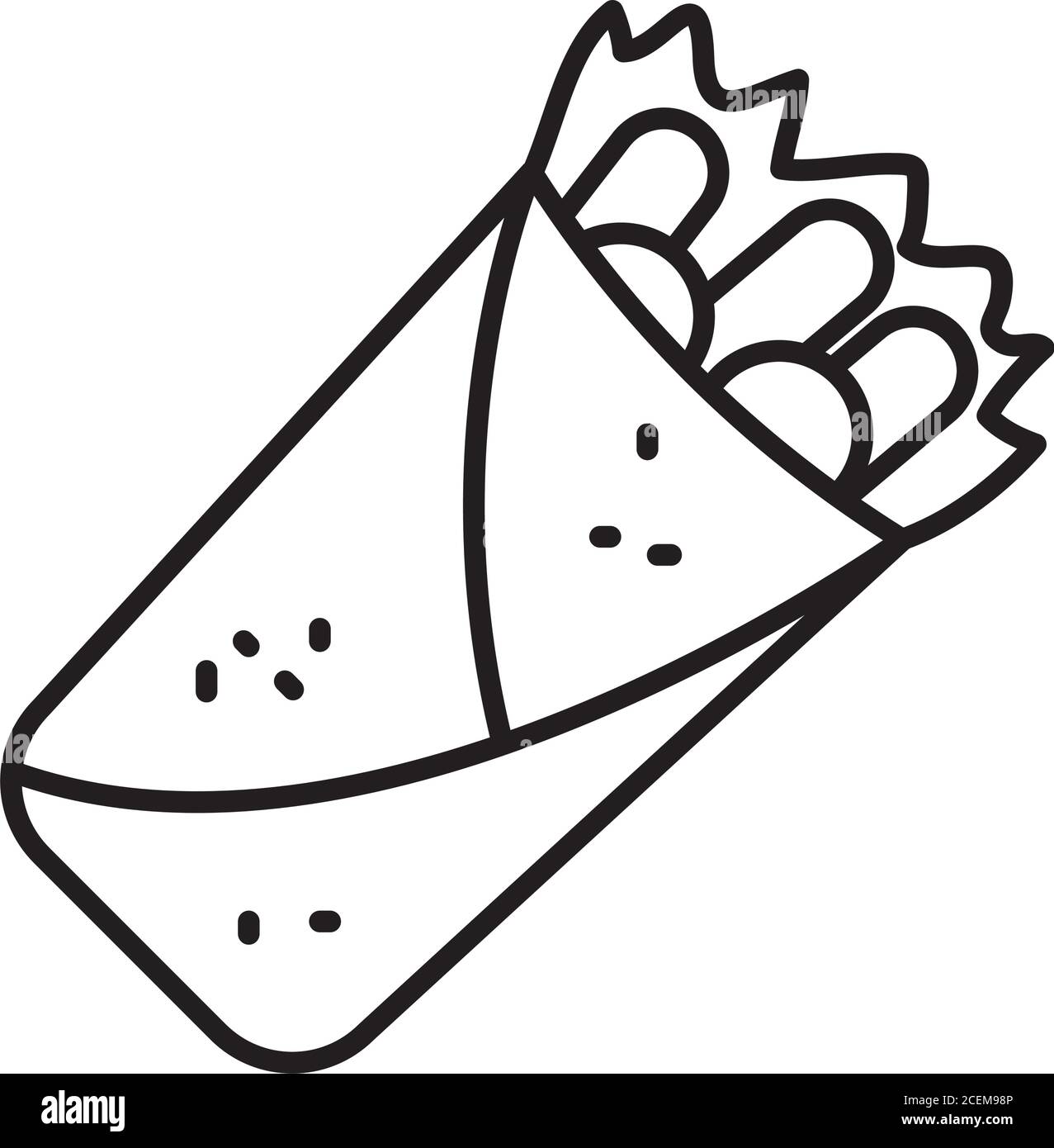 türkische Shawarma Symbol auf weißem Hintergrund, Linienstil, Vektor-Illustration Stock Vektor