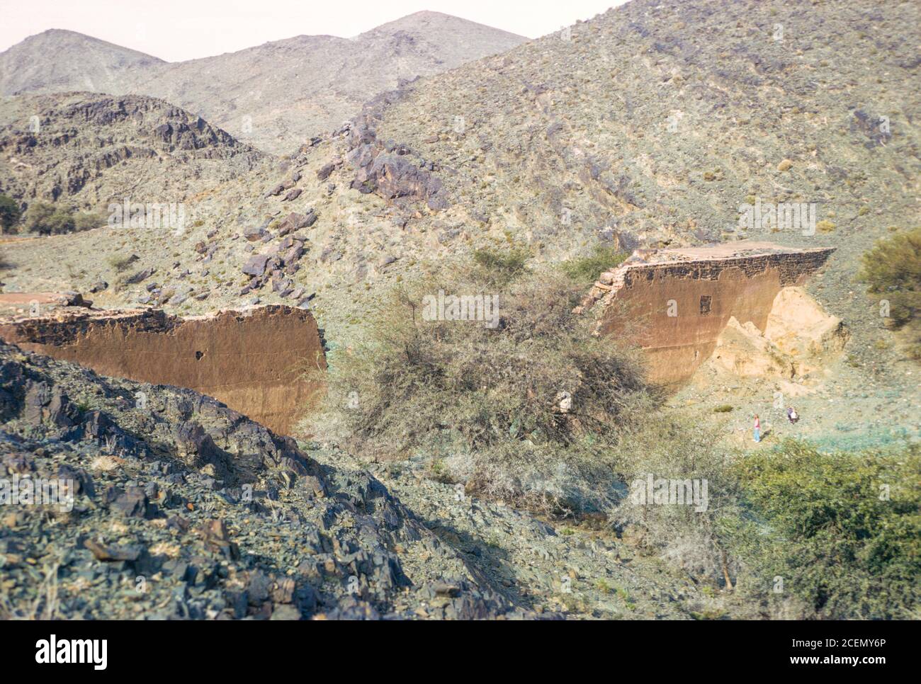 Saudi-Arabien. Überreste des Umayyad-Staudamms Al-Lusb in der Nähe von Taif. Fotografiert Im April 1975. Stockfoto