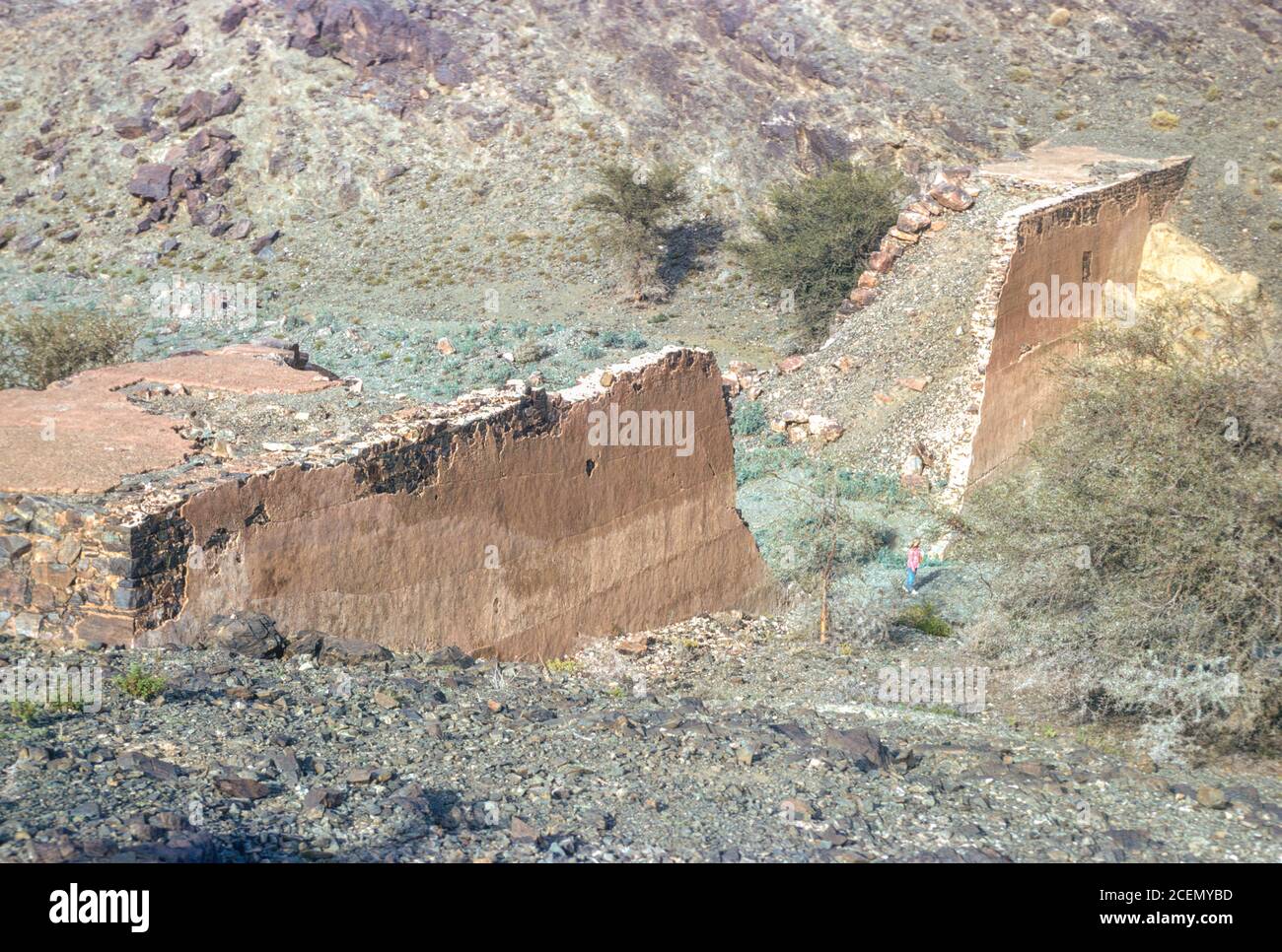 Saudi-Arabien. Überreste des Umayyad-Staudamms Al-Lusb in der Nähe von Taif. Fotografiert Im April 1975. Stockfoto