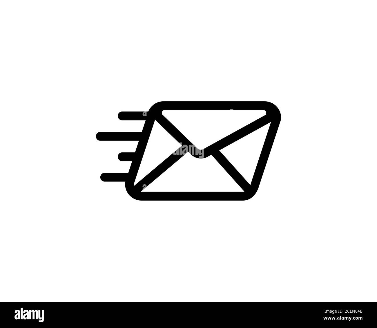 Symbol Nachricht senden. Senden eines Umschlags. Kurznachrichten. Symbol für schnelle E-Mail-Zustellung. Vektor auf isoliertem weißem Hintergrund. EPS 10 Stock Vektor