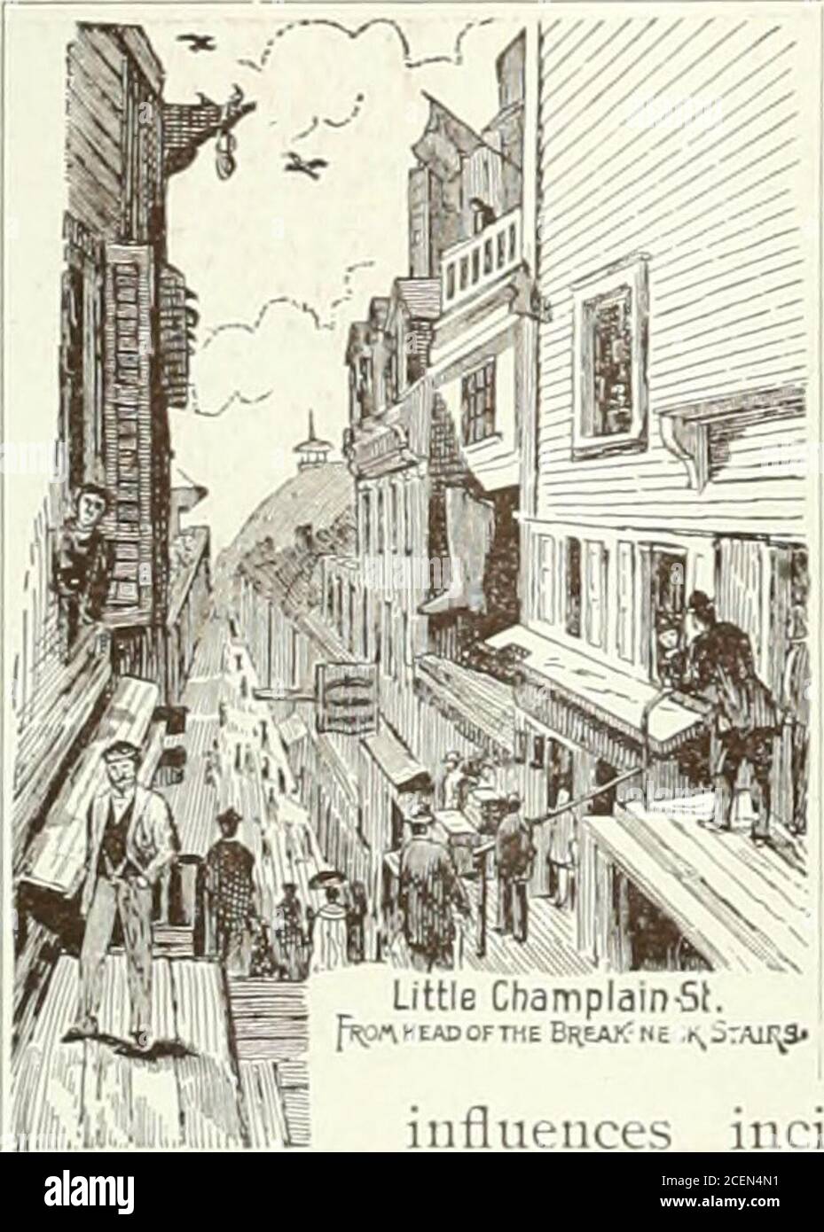 . Illustriertes Quebec (das Gibraltar und das Touristen-Mekka von Amerika) unter französischer und englischer Besetzung : die Geschichte seiner berühmten Annalen; mit Federbildern, die von der unvergleichlichen Schönheit und den urigen mittelalterlichen Merkmalen des kanadischen Gibraltar beschreiben. ack ohne Befestigung. Doch die Häuser und Burgen halten dort, als ob: Lie wurden genagelt. Am Fuß des Felsens einige Füße des Landes havejeen vom Fluß zurückgewonnen, andthat ist für die Straßen der LowerTown. Quebec ist eine getrocknete Fetzen des L.WAL i NIVP:KsnV.. Mittelalter, hoch oben in der Nähe des Nordpols, weit weg von den ausgetretenen Pfaden der EU Stockfoto