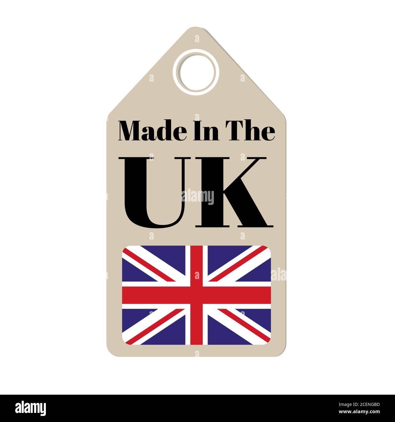 Hergestellt im UK-Tag-Vektor auf weißem Hintergrund Stock Vektor