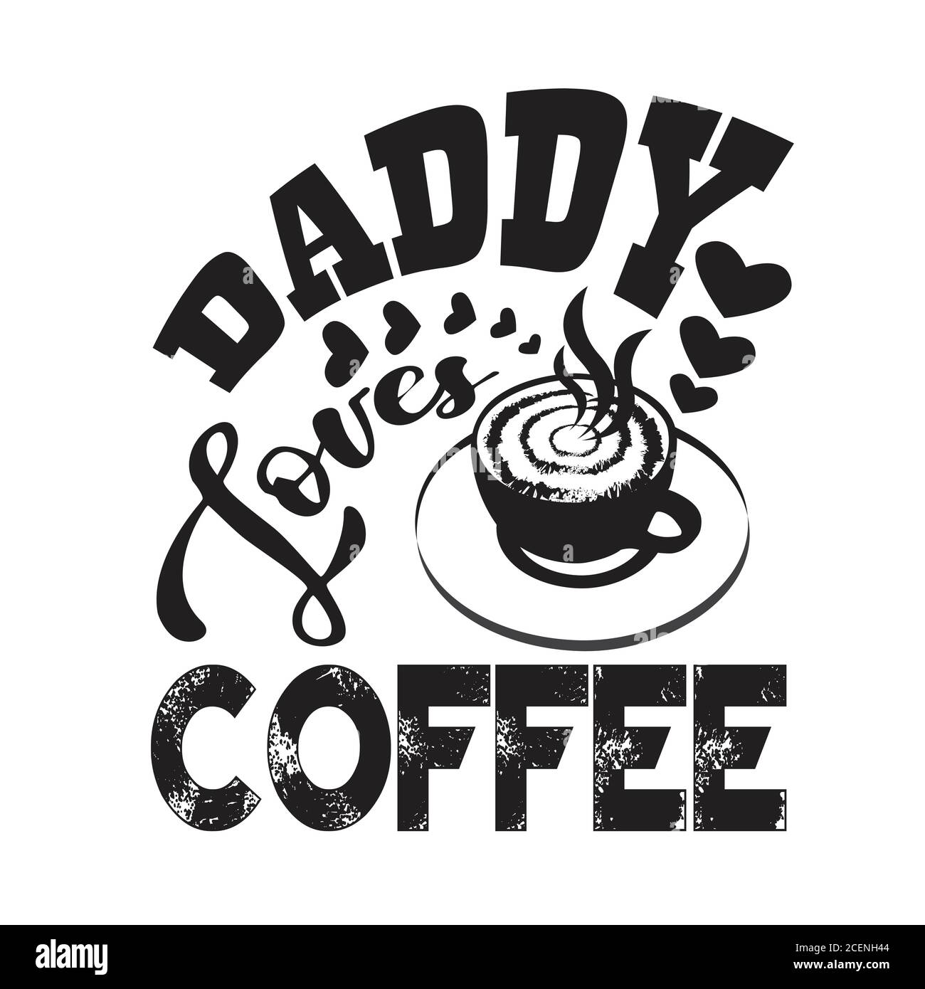 Kaffee Zitat und sagen gut für cricut. Papa liebt Kaffee Stock Vektor