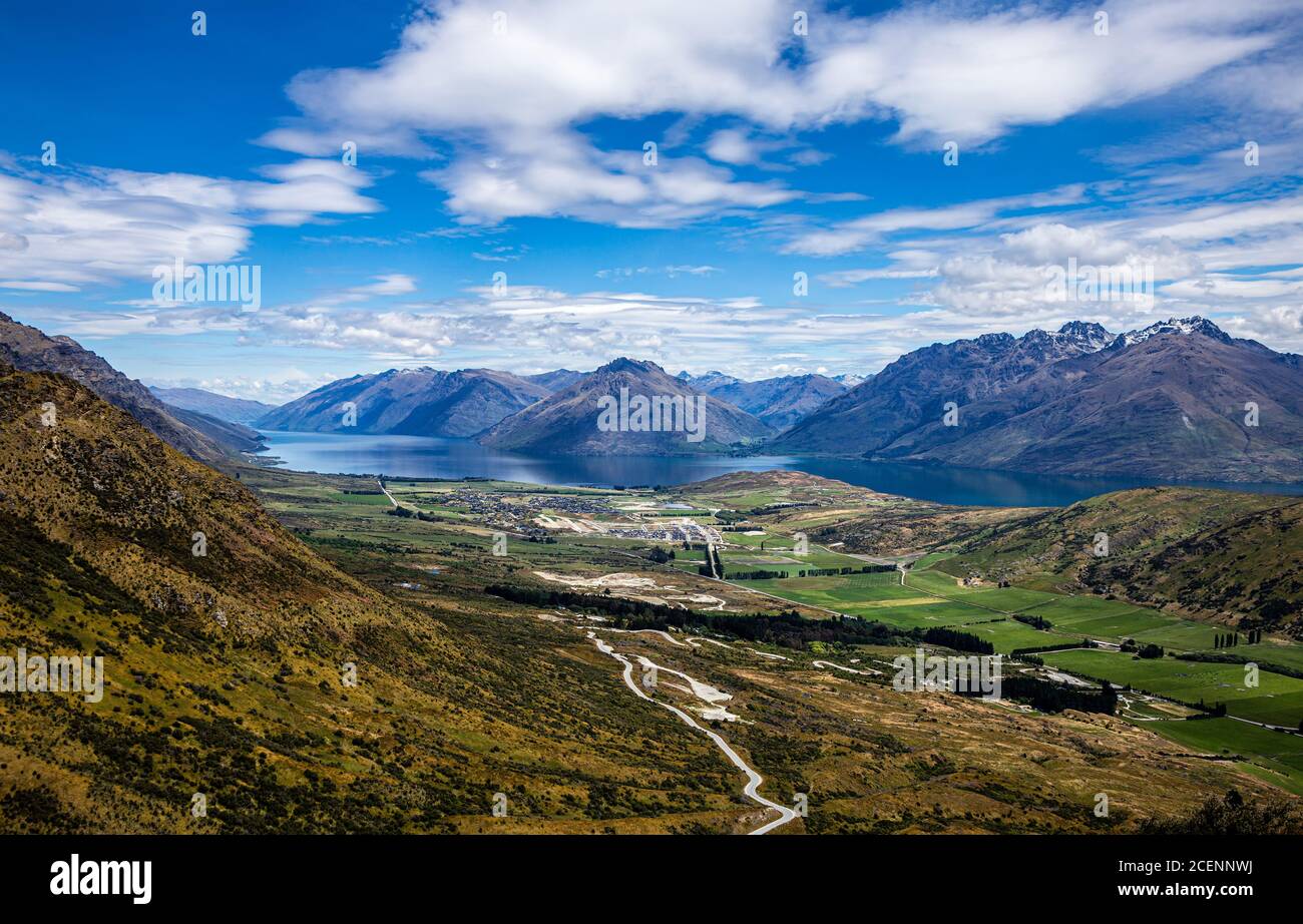 Lake Wakatipu, Queenstown, Südinsel, Neuseeland, Ozeanien. Stockfoto