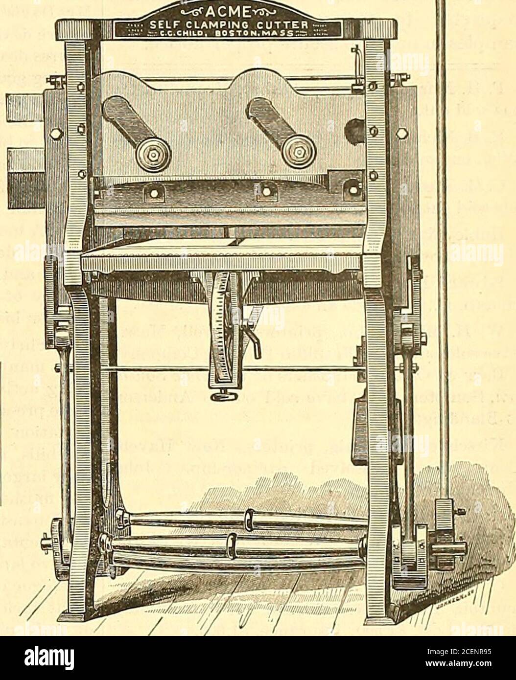 . Der amerikanische Stationer. IST DAS BESTE DER WELT. PEL Füße in seiner selbstklauenden. Kein Ad-Jubtnient für irgendeine Art von Arbeit. Klammer auf ^Team Cutter kann von Hand bis zu 1 Marke niedergebrühen, wenn gewünscht, oder sofort an jeder Stelle gestoppt werden. Die oben genannten tut lepie eutb die Dampf ud Hani C ittei ^ihieb ib machte verystrong und billig, und ib für schnelle und accuiate Arbeit entwickelt. Dieser Schnitt stellt den Acme Hebelschneider dar, der alle Vorteile hat, die ausschließlich zu den Acme Schneidern gehören. Das Bett ist in einer bequemen Höhe. Der Hebel ist lang, gibt Amplepower, in leichter Reichweite des Bedieners, und nicht erforderlich Stockfoto