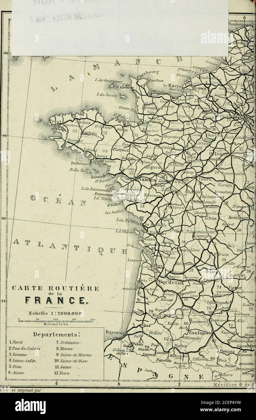 . Paris und Umgebung mit Routen von London nach Paris; Handbuch für Reisende. LEIPSIC: KAIiL BAEDEKEE. 1900. V!V^^ DIE BIBLIOTHEK UNIVERSITY CF CALIFORNIA LOS ANGELES. Aieridien 0 de P Oiave et jmprime A 000 361 860 o ir^ * 15 ft-HF oi ueux-^evres p 1^^ ^ LG-£((rc-rt-ZOTr SS-VTcn/ie H InXo^rt SiVemffi- L 1 Lk^r7!/!C 55 Oiaratte ^ M&l) 1 (&lt;.(f &lt;/ 0, BZJsae P (TUI^ -h iicire 637)ronie f/f -7 (/U; eiffcuites Alpes l P*^ 1 28  /oircf r/w GoScLsses-ilpe-! •y/iuro 29 ScyiAr G^Alpei mcuU ^/ oOJ/tofwwr eV^ctr ^ fl/Cu (t ]U«inr G»£-s  , J ^-loire Mur 72 Tarn ^ R ^ib2(aine it Loire Stockfoto