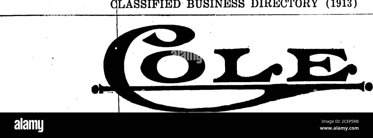 . 1913 des Moines and Polk County, Iowa, Stadtverzeichnis. C. F. Stewart District Manager Freimaurer TemplePhone, Walnut 891 1003 Locust Street REGAL UNDERSLUNG FREDERICK AUTOMOBILE CO., Distributoren 921-923 Walnut Street Telefon Walnut 1639 LASSIFIED FIRMENVERZEICHNIS (1913). 1397 The Standardized Car Distributed by Cole Motor Co., des Moines, Iowa 1119 Locust Street Phone Walnut 1105 Independent Automobile Company Größte feuerfeste Garage in Iowa Elften und Mulberry Lagerung, Reparatur, Vulkanisieren, Zubehör Telefon Walnut 1148 WIR NIE SCHLIESSEN Stockfoto