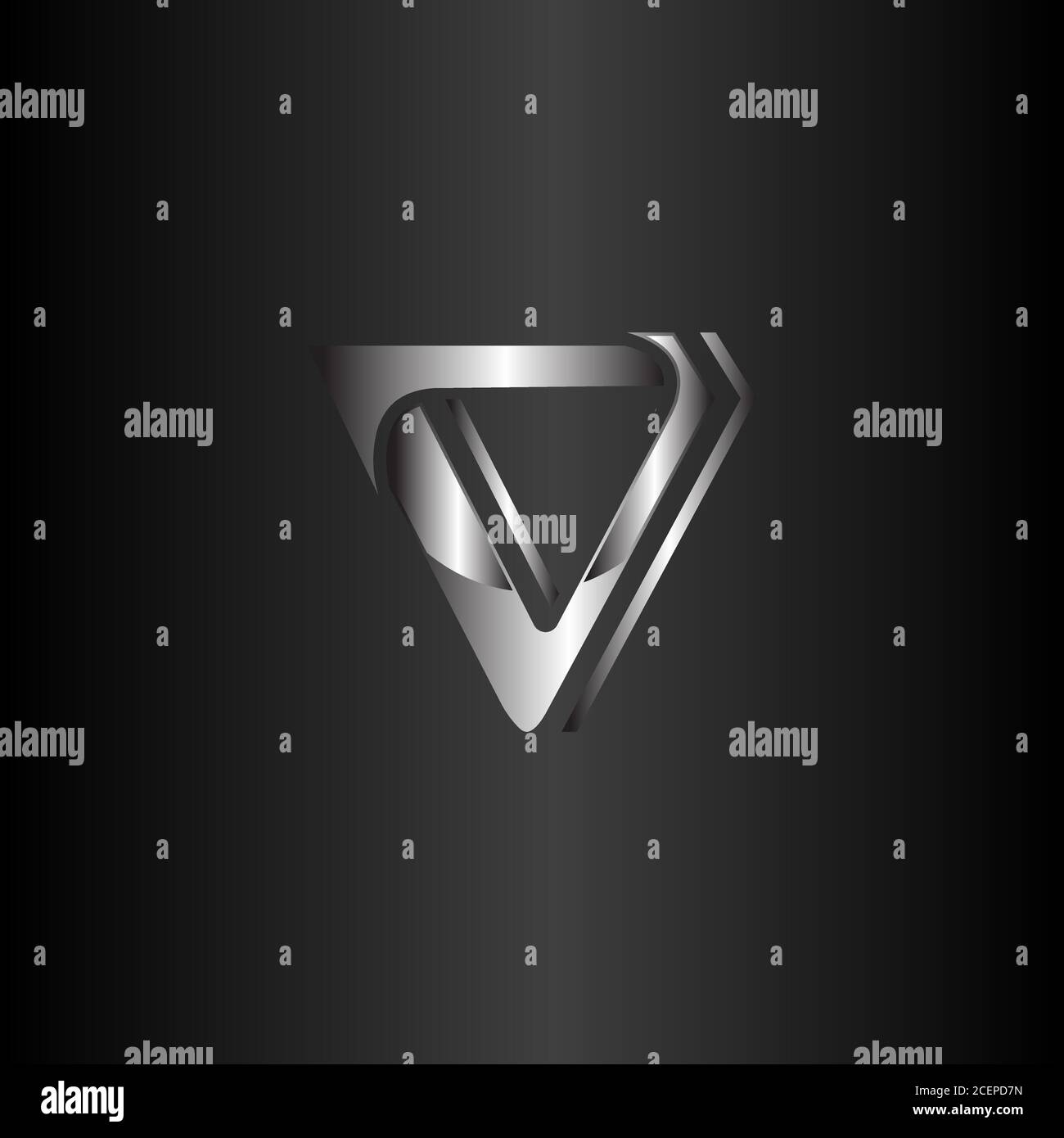 Modernes Design Dreieck mit Farbe Metall auf schwarzem Hintergrund. Emblem Design des Dreiecks Symbol. Vektorgrafik EPS.8 EPS.10 Stock Vektor