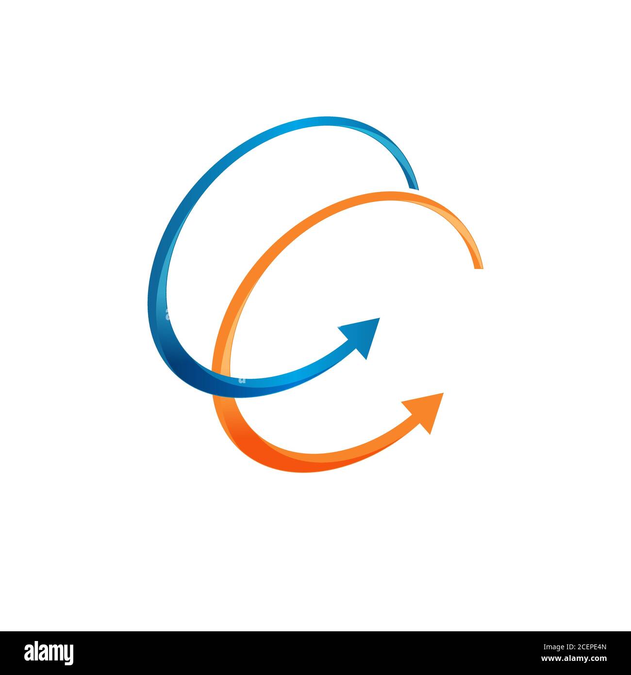 Zwei Pfeilsymbole mit den Farben blau und orange. Pfeilsymbol in flacher Form. Vektorgrafik EPS.8 EPS.10 Stock Vektor