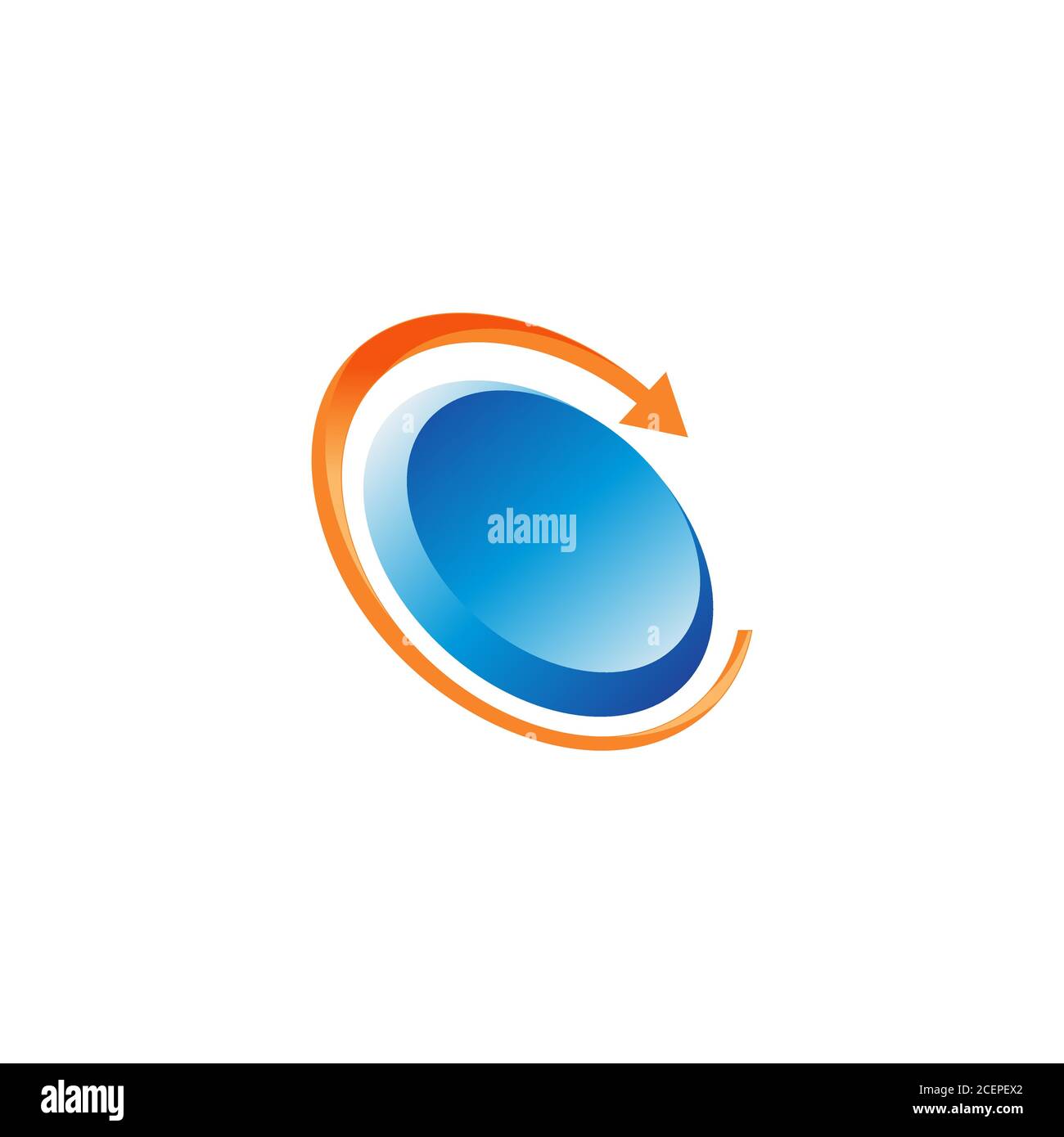 Ovales Design mit Pfeil-Symbol auf weißem Hintergrund. Pfeilsymbol in flacher Form. Vektorgrafik EPS.8 EPS.10 Stock Vektor