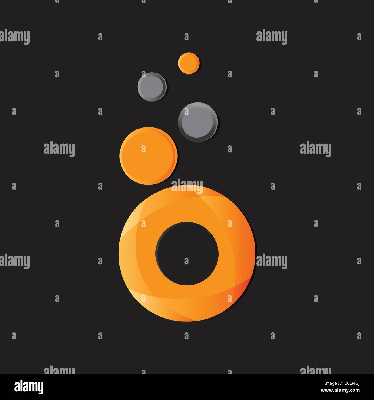 Abstrakter Buchstabe O in orangefarbenem Glas für Element Design. Design Buchstabe O für Ihr Business-Symbol. Vektorgrafik EPS.8 EPS.10 Stock Vektor