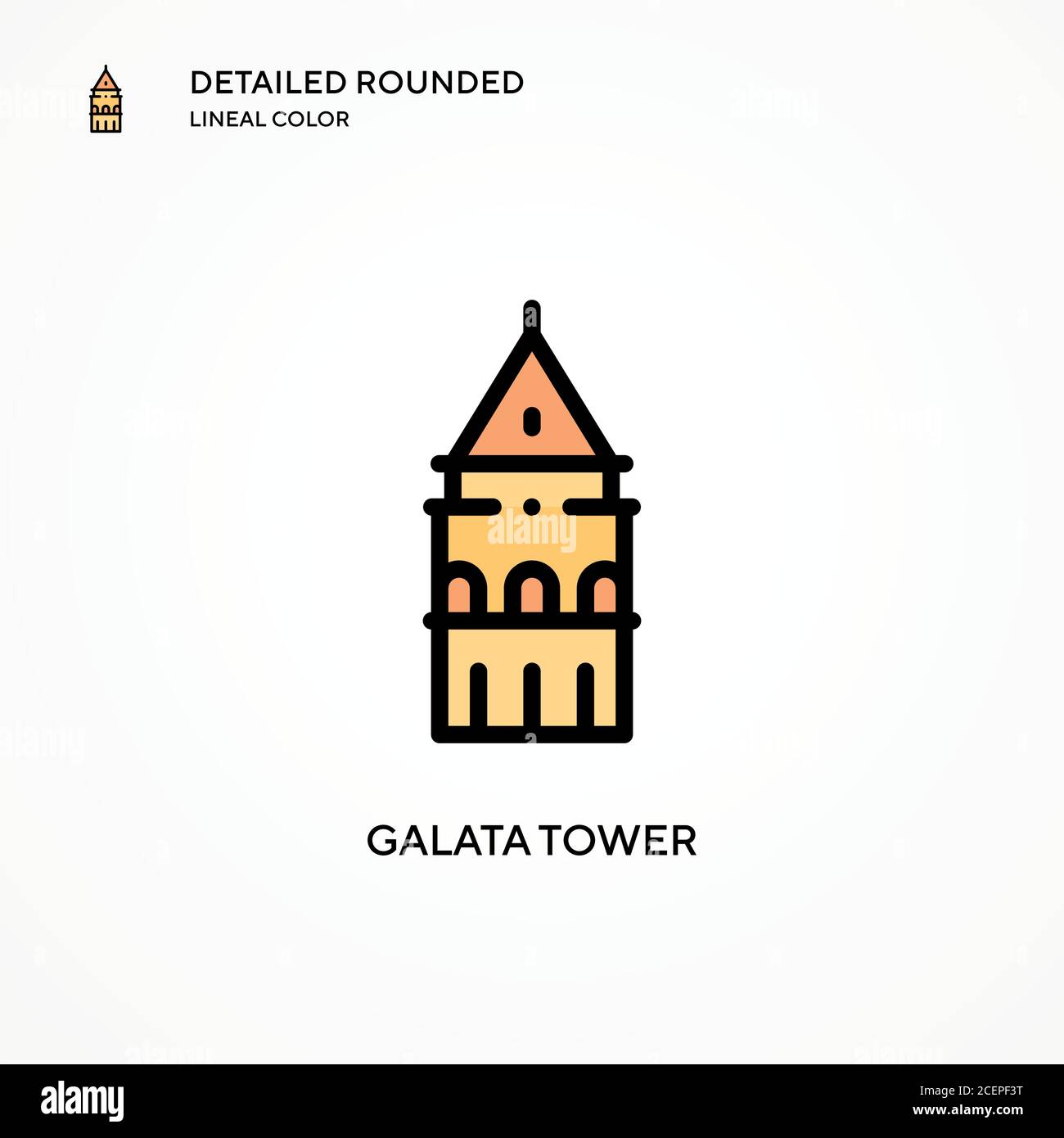 Galata Tower-Vektor-Symbol. Moderne Vektorgrafik Konzepte. Einfach zu bearbeiten und anzupassen. Stock Vektor