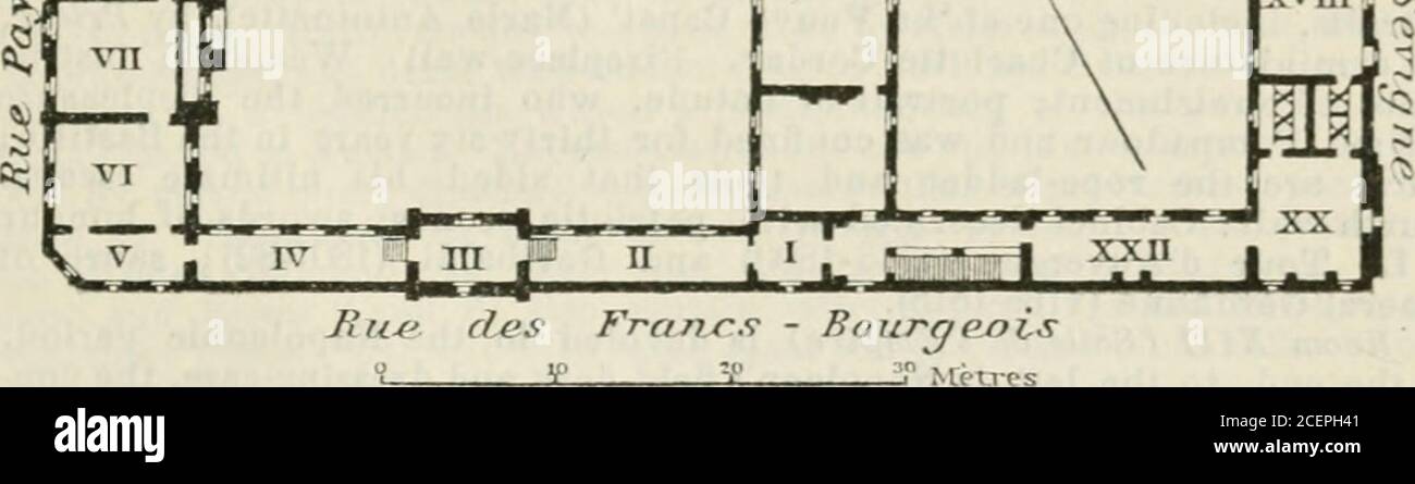 . Paris und Umgebung mit Routen von London nach Paris; Handbuch für Reisende. An den Seiten. Medaillons seiner Zeitgenossen, von David Dangers.Ansichten und Gemälde. Modell eines Diligence. - Saal VIII (Salle de IHdtelde Ville) enthält Reliquien des alten Hotel de Ville; Fragmente eines Altars von 1542; feine alte d^Ors. – Saal VII (Salle de 1830). In der Mitte.Karikatur Statuetten und Büsten von Prominenten der Zeit von Louis Philippe, 8. MUSEE (JARNAVALET. 215 von Dantan dem Jüngeren. Rechts Glaas-Kasten mit zahlreichen Reliquien und Gedenkstätten aus dem Jahre 1830 und aus der Zeit 1814-30. An der Rückwand Stockfoto