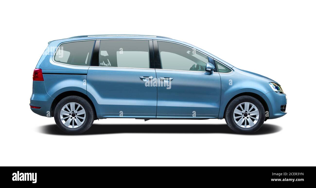 Deutscher MPV Auto isoliert auf weißem Hintergrund Stockfoto